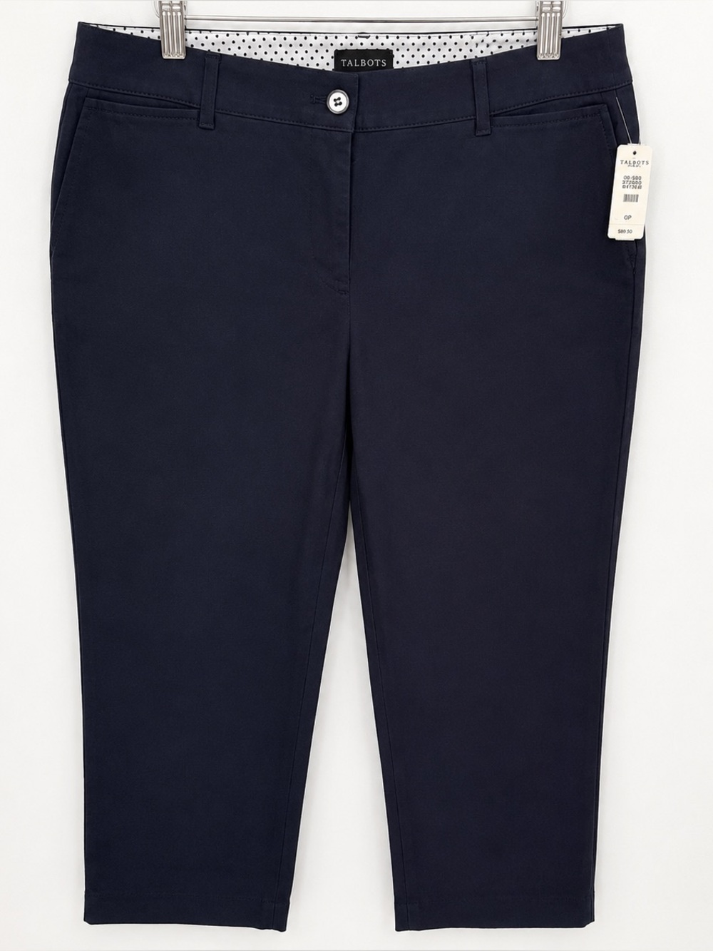 NWT Talbots Navy Blue Slim Cropped Stretch Pants